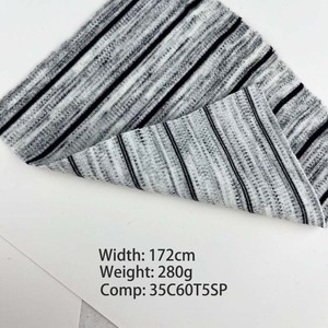 280g <strong>Segment</strong> Color Yarn 35 Cotton 65 Polyester <strong>5</strong> Spandex Rib Knitted Jacquard Stripe Fabric for Polo Shirt Apparel - Product Image 2