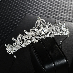 Corona de novia americana Europea tocado de boda con cristal para aniversario princesa cumpleaños coronas diademas accesorios para el cabello - Product Image 1