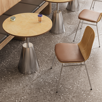 Tables et chaises de café modernes et minimalistes, tables rectangulaires et rondes en panneaux superposés de 60 cm, sur mesure