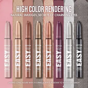 Single Color Stainless Steel <b>Eyeshadow</b> Stick Waterproof Glitter Matte Shimmer High <b>Pigmented</b> Wood Stick Durable Makeup Tool - Product Image 5