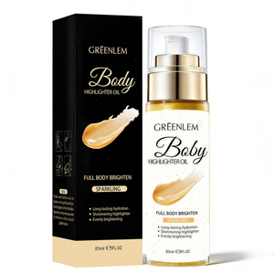 Huile corporelle scintillante GREENLEM Gold Shimmer avec paillettes visibles, prolongateur de bronzage léger et illuminateur pour femmes - Product Image 1