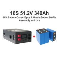 Boîtier de Batterie LiFePO4 16S 51.2V 280Ah 330Ah 340Ah avec BMS JK-PB2A16S20P, Écran LCD 4.3 Pouces et Tous les Accessoires