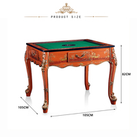Table de jeu de mahjong Yips LD-1901-1766C, table de jeu de mahjong solide, style chinois traditionnel, motif de paysage peint à la main, pour chambre à coucher, salon