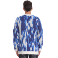 LOGO personnalisé fourrure Mohair pull hommes mode à manches longues tricots hiver tricoté chaud manteau floue hommes Mohair Cardigan pull