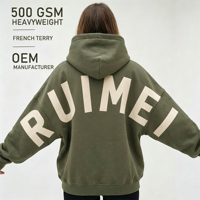Sweat à capuche en molleton épais sur mesure, 500 GSM, de luxe, vierge, pour streetwear, fabrication usine