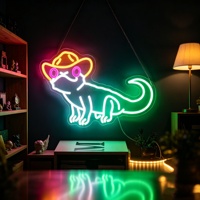 Maßgefertigtes Cowboy-Eidechsen-LED-Neonschild mit Mehrfarbigen Lichtern für Büro, Außenbereich, Unternehmen und Auto - Wasserdicht IP54 Dekoration