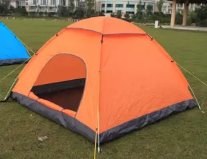 Populaire Outdoor Pop-Up Tent Goedkope 2-4 Personen Draagbare Lichtgewicht Reis Waterdichte Tent Voor Park Camping