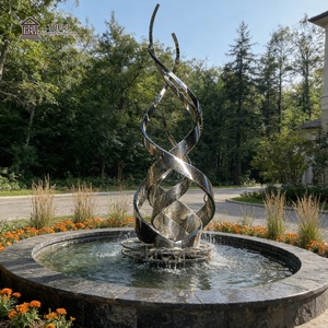 Fuente de Agua en Espiral de Acero Inoxidable de Diseño Moderno y Popular de <span class=keywords><strong>TREVI</strong></span> para la <span class=keywords><strong>Entrada</strong></span> Principal de la Villa - Product Image 5