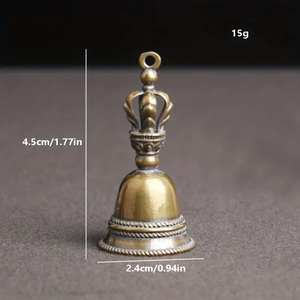 Accessorio in ottone piccolo campanello palmare buddista a cinque punte demone sottomisura portachiavi portachiavi per uomo e donna - Product Image 3