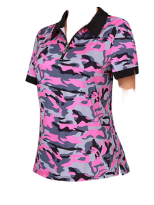 Chemises polo personnalisées pour femmes, manches courtes, polyester respirant, imprimées, fournisseur OEM, vêtements décontractés - Product Image 2