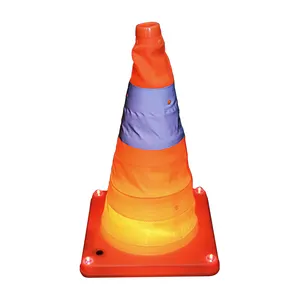 Traffic Safety Road Cone With Reflective Collars Collapsible Traffic Cone Light Led Safety Cones