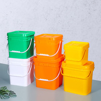 Ember Cat Warna-Warni Grosir dengan Tutup dan Pegangan 2L-25L, Food Grade, Cocok untuk Air & Cat, Bahan Besi & PP untuk Pengemasan