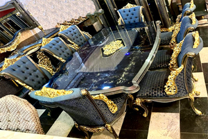 Compre Muebles de Comedor Hechos a Mano con Acabado Marrón, Muebles de Comedor Personalizados en Madera de Teca Sólida, Muebles de Comedor para 8 Personas en Oferta en el Reino Unido - Product Image 4