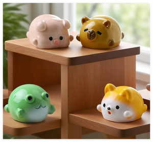 Dessin animé cochon lapin <span class=keywords><strong>chat</strong></span> hippopotame <span class=keywords><strong>chien</strong></span> Capybara grenouille résine Animal fabricant enfant petit bain jouet enfants Surprise aveugle sac Figure - Product Image 5