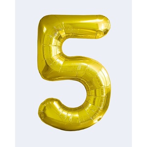Golden Number Globe n. 5 palloncini Party da 80cm - Product Image 1