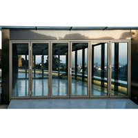 Puerta Plegable de Aluminio de Alta Eficiencia Energética, Doble Acristalamiento, Aislamiento Térmico, Diseño Tropical, 5 Años de Garantía, para Patio Exterior, Villa