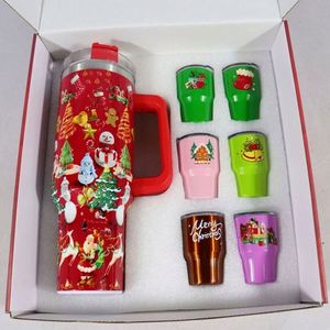 Wholesale 30oz 40oz Outdoor Mugs Christmas Wine Tumbler <b>Gift</b> Set 40oz Tumbler with Handler 2oz Mini Tumbler - Product Image 6