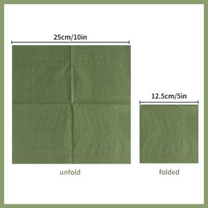 深绿色折叠5x5英寸鸡尾酒定制纸结婚餐巾 - Product Image 4