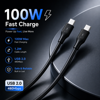 Câble USB C vers USB C 100W 2,0 m, charge rapide PD 5A, câble de données tressé en nylon de type C USB 2.0 pour ordinateur portable, OEM ODM