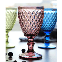 Gobelets en verre vintage modernes verres à vin gobelet à eau tasse en verre vente chaude fête pour mariage 240ML événement 300ml 10oz bleu vert