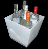 Volka — grand bac à bière en plastique carré, seau à glace pour champagne, seau en acrylique avec poignée, pour refroidisseur de vin