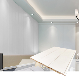 Melinco Revêtement mural décoratif en PVC Panneau cannelé 3d Panneaux de décoration murale en Wpc Revêtement mural intérieur - Product Image 2