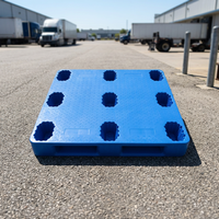 NEXARA Heavy Duty Nine Runner Euro Palette Plastique 1200*1200*150mm Nouveau Design 1212 Moulage par soufflage Simple Face Palette Rack Stockage