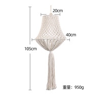 Boho macramé abat-jour suspendu pendentif lumière couverture pour salon plafond décor détachable coton conception
