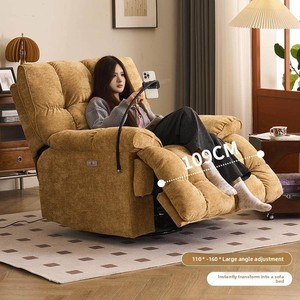 Poltrona Smart Cloud Reclinabile e Dondolante Multifunzione, Seduta Singola per <span class=keywords><strong>Soggiorno</strong></span>, Imbottita in Spugna con Struttura in Legno - Product Image 2