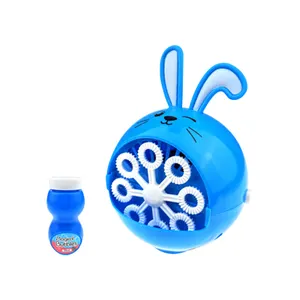 Macchina elettrica del ventilatore della bolla del coniglio blu per i giocattoli della bolla dei bambini con la soluzione della bolla 60ml