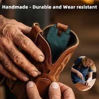 Portefeuille en cuir PU style botte de cowboy western, mini porte-cartes avec bouton-pression, porte-monnaie portable pour la danse et l'usage quotidien