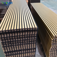 Panneaux acoustiques modernes insonorisants à trois côtés en placage de bois PVC, revêtement doré, 60% de réduction du bruit pour salle et chambre
