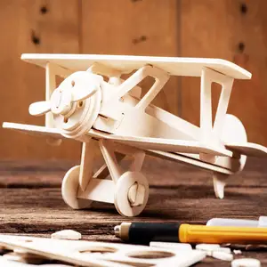 בלזה צעצוע מטוס מטוס דגם ילדים צעצועי בלזה עץ גיליונות בלזה עץ דגם מטוס ערכות