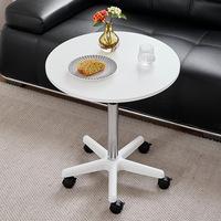 Mesa de centro móvil giratoria, mesa auxiliar para sofá con altura ajustable y ruedas con bloqueo, mesa auxiliar compacta para sala de estar y dormitorio