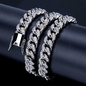 European American <b>Cross</b>-border for Men's Women's Trendy Clavicle Necklace Street Dance Accessories Zircon <b>Chain</b> - Product Image 1