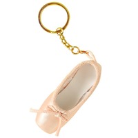 Porte-clés artisanal en forme de chaussure de ballet en satin, pendentif de sac, mini porte-clés chaussure de ballet avec boîte cadeau