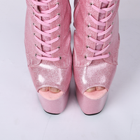 Sandales personnalisées à plateforme au-dessus du genou, à talon aiguille fin, avec protection, talons de soirée, semelles antidérapantes haute adhérence 20 cm pour pole dance