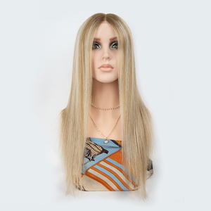 Perruque juive en cheveux humains vierges bruts européens de qualité supérieure, 100 % naturels, ombré blond, coupe courte, perruque frontale en dentelle casher pour femmes blanches - Product Image 2