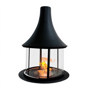 <span class=keywords><strong>Cheminée</strong></span> <span class=keywords><strong>bioéthanol</strong></span> autoportante moderne PANSEE 900 mm en acier au carbone noir <span class=keywords><strong>avec</strong></span> porte en verre et télécommande, <span class=keywords><strong>cheminée</strong></span> suspendue - Product Image 5