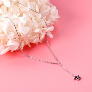 Nuevo Diseño, Collar con Colgante de Acero Inoxidable, Estilo Diamante Estrella Negra, Plateado Esmerilado, Joyería Moderna, Exquisita y Popular - Product Image 4