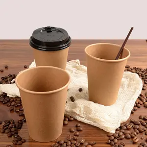 Custom Logo Take Away Thick Wall Paper Coffee Water Drink Cups With Lids For Office Commercial