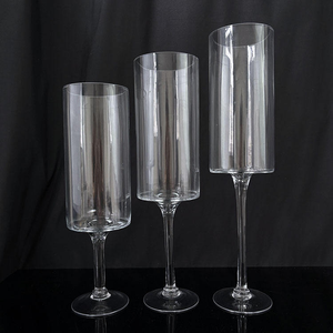 Popolare Set di 3 Pezzi: Portacandele in Vetro Trasparente con Tubo in Vetro per Candele Galleggianti - Product Image 3