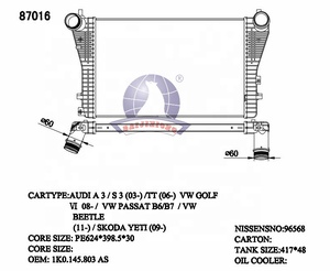 87016 <span class=keywords><strong>intercooler</strong></span> cho Audi A3 S3 TT xe <span class=keywords><strong>intercooler</strong></span> cho VW GOLF 4 Passat <span class=keywords><strong>B6</strong></span> B7 Bọ Cánh Cứng Skoda YETI OE 1k0145803as 5c0145803a - Product Image 2