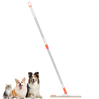 Brosse grattoir à long manche en alliage d'aluminium et plastique pour l'élimination des poils de chat/chien, outil de nettoyage de tapis pour grandes surfaces