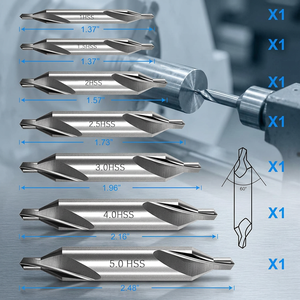 2026-Center <b>Drill</b> <b>Bit</b> Set 60 Degrees 5mm Straight Power Tool Steel Metal Drilling Lathe Metalworking - Product Image 2