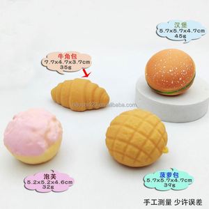 Jouets anti-stress mini-burger, boules de pâte souple TPR, pain ananas, croissant, jouets sensoriels alimentaires - Product Image 2