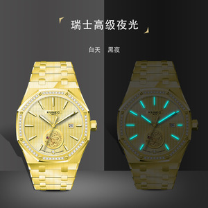 Reloj Mecánico de Lujo para Hombre MIGE, Emblema de Dragón Dorado, Diamantes Reales, Correa de Acero Inoxidable, Resistente al Agua, Reloj de Pulsera para Negocios - Product Image 6