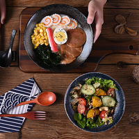 Vente en gros de bols à ramen en céramique de forme ronde, 7/8/9 pouces, bol à salade en porcelaine pour restaurant