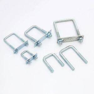 Pieza de suspensión de semirremolque personalizada de fábrica de China, perno en <span class=keywords><strong>U</strong></span> cuadrado con tuercas personalizables para pernos en <span class=keywords><strong>U</strong></span> de camión o remolque - Product Image 1