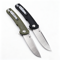 Couteau de survie pliable portable pour l'extérieur, lame en acier D2, manche en G10, couteau de poche EDC avec clip dorsal pour le camping et la randonnée